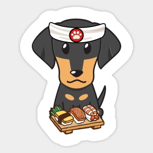 Sushi Chef Dachshund Sticker